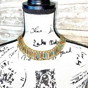 Antique Bronze & Beaded Necklace